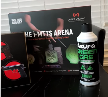 Laser Ammo recoil enabled handgun with green gas & iMTTS Laser Ammo recoil enabled handgun with green gas & iMTTS